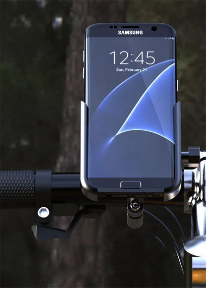 VIKEFON Aluminum Alloy Motorcycle & Bicycle Phone Holder – 4-7 inch Smartphone GPS Handlebar Mount