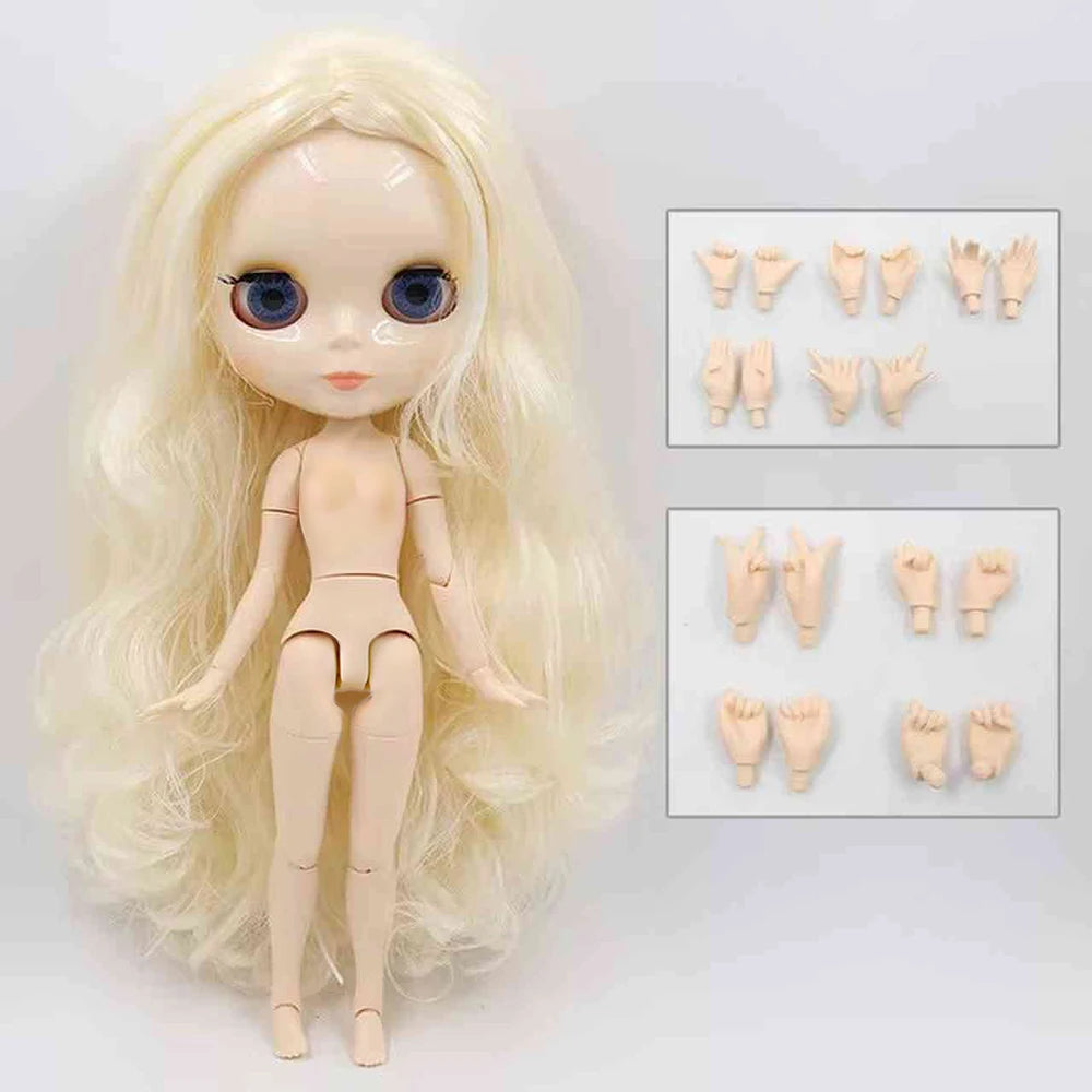 ICY DBS Blythe 1/6 BJD Doll - 30cm Jointed Body with White Skin & Shiny/Matte Face