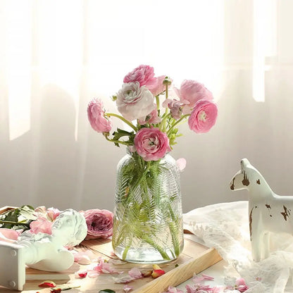 Retro Hydroponic Transparent Glass Vase — INS Style Flower Vase for Desktop, Home, Wedding & Party Decoration