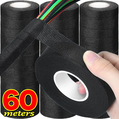 Heat-Resistant Electrical Tape – Waterproof Fabric Cloth Wrap for Auto Wiring, Cable Organizer & Harness Insulation