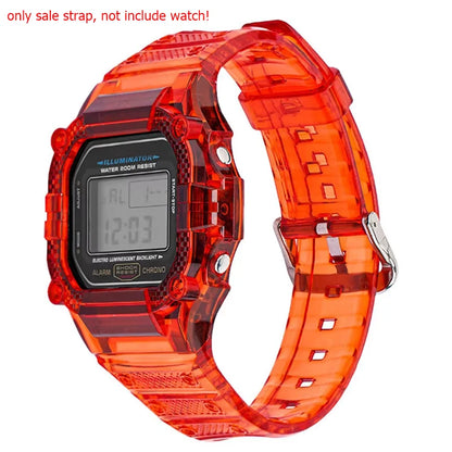 TPU Resin Watch Case and Strap for Casio G-Shock - Replacement Wristband for DW-5600, GW-M5610, M5600 and GLX-5600 Models