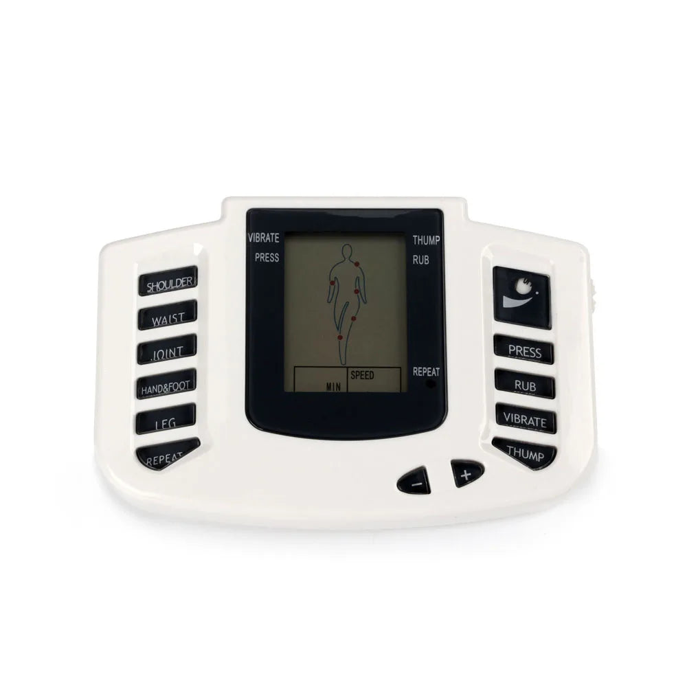 Full Body EMS Muscle Stimulator — Digital TENS Acupuncture Massager with 16 Pads and Meridian Therapy Set