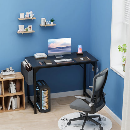 Computer Desk – Modern Compact Writing & Gaming Table with Side Bag, Headphone Hook, Easy Assembly