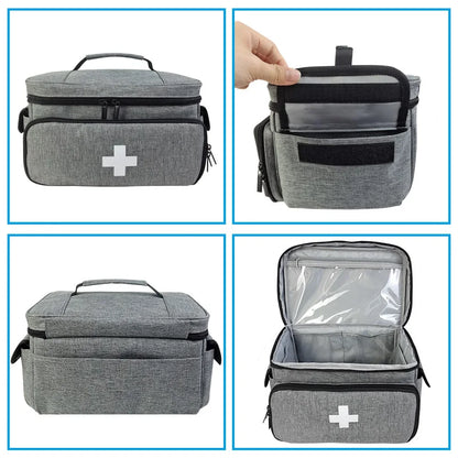 Travel First Aid Kit Bag – Multifunctional Medical Storage Organizer with Layered Medicine Boxes for Home & On-the-Go