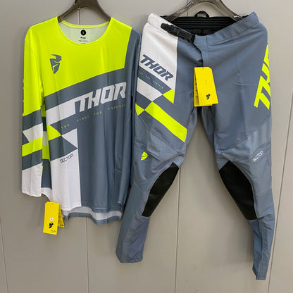 Thor 2026 Motorcycle Riding Set - Bleach Black Camo Off-Road Racing Gear Long Sleeve Jersey and Pants