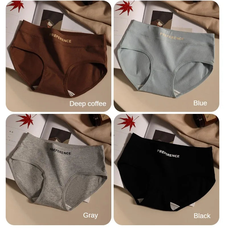 3PCS Seamless Women's Cotton Panties – Soft, Breathable, Large Size Sports Underwear Set