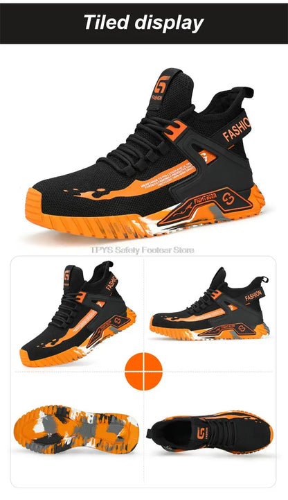 High-Top Safety Shoes for Men & Women – Steel Toe, Anti-Puncture Work Boots, Indestructible Safety Shoes