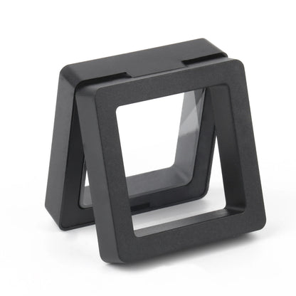 Black 3D Floating Display Case – Free-Standing Jewelry Storage for Rings, Earrings, Necklaces