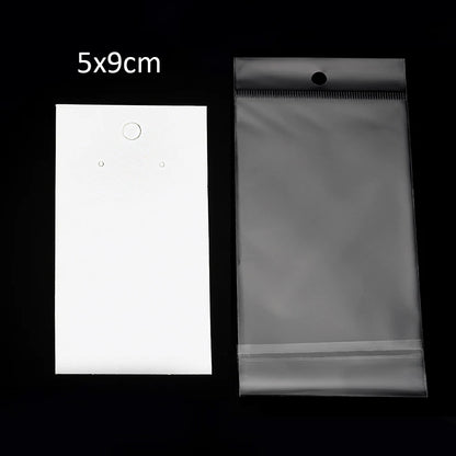 50 Sets Earring & Necklace Display Cards with Self-Seal Kraft Paper Bags – DIY Jewelry Packaging