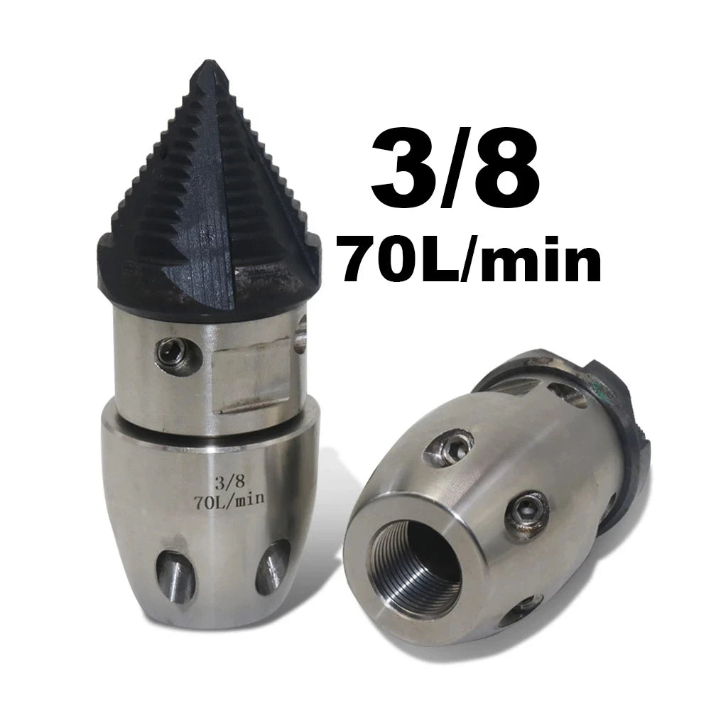 High Pressure Rotating Nozzle 1/2 M22 & 3/8 – Sewer & Sludge Cleaning Water Gun Nozzle for Pressure Washing