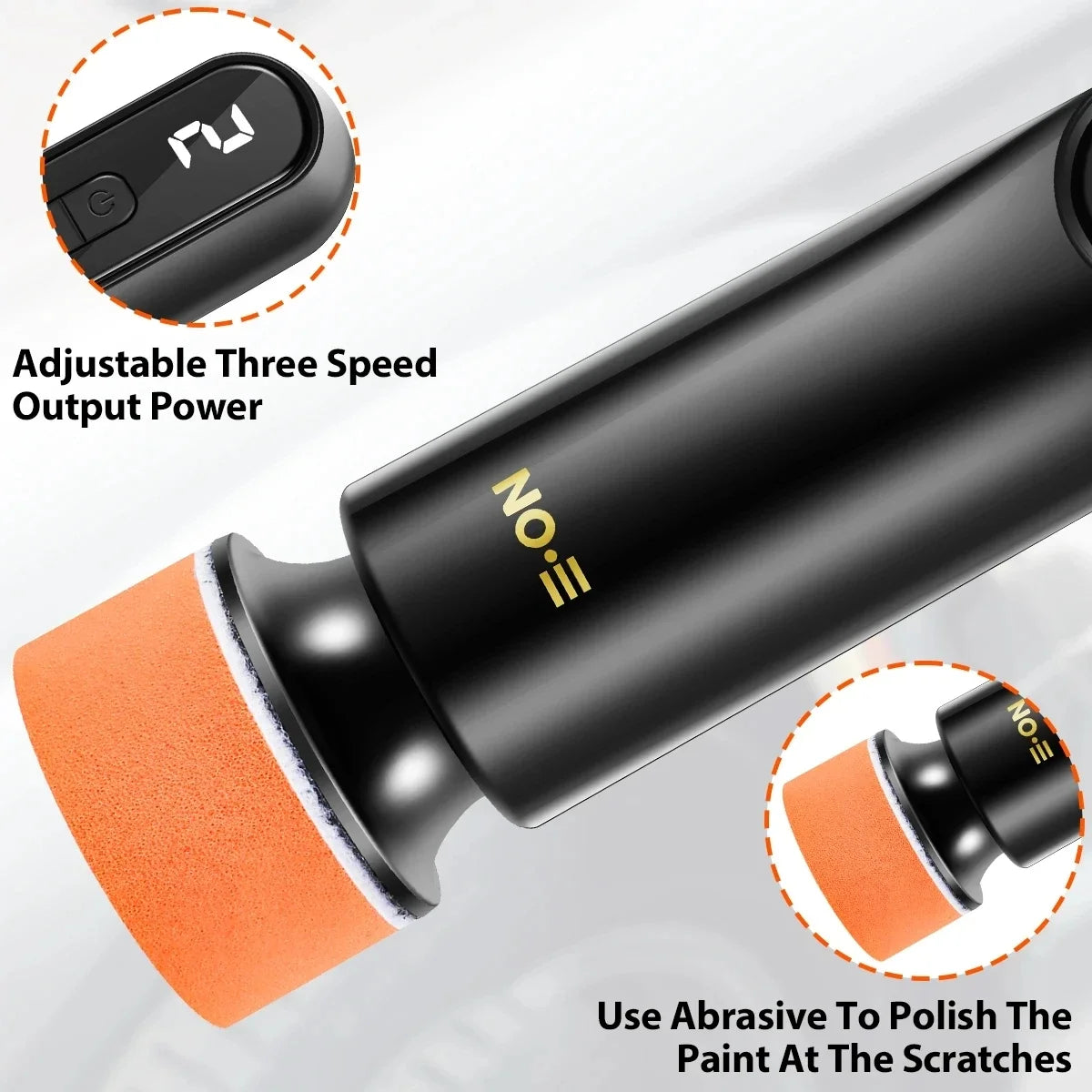 Mini Wireless Car Polisher — 12,000RPM Electric Waxing & Polishing Machine with 3 Speeds and USB Charging