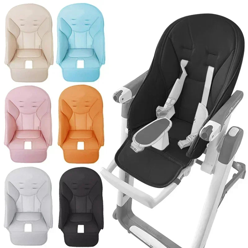 Baby Stroller Leather Cushion Seat Cover, PU Composite Sponge Padded Baby Dining Chair Protector, Comfortable Stroller Seat Accessories