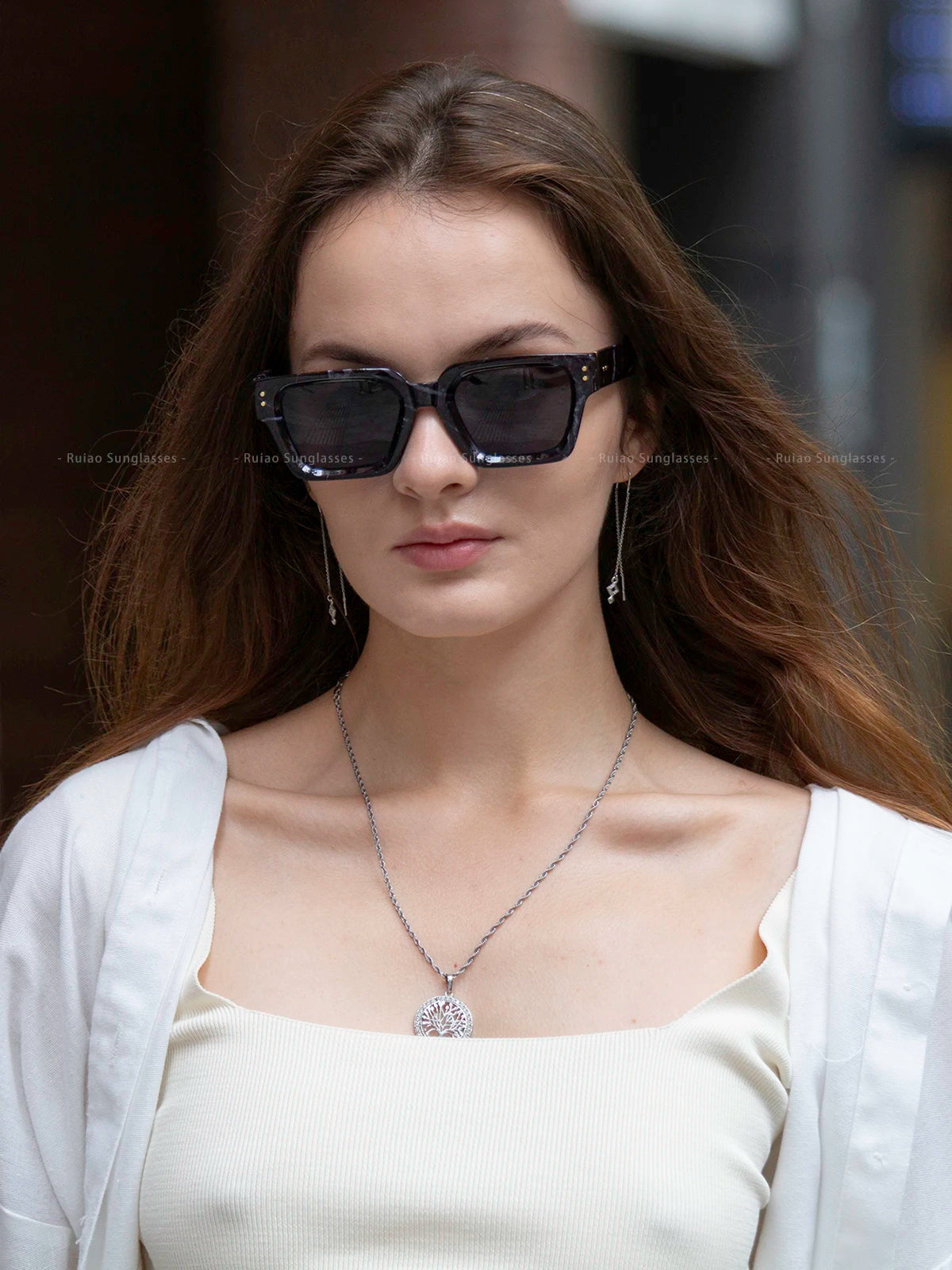 Ruiao 2024 Luxury Premium Designer Sunglasses – Black Square Shades for Men & Women