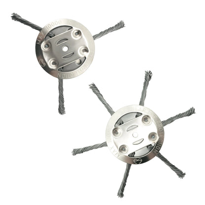 LUSQI Steel Wire Wheel Grass Trimmer Head – 6/8/9 Inch Universal Brush Cutter Attachment for Weed, Moss & Rust Removal for Straight Shaft Trimmers