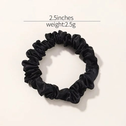 6PCS Elegant Hair Scrunchies – Minimalist Silk Hair Ties for Ponytails, Solid Color Elastic Hair Accessories