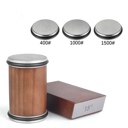 Rolling Diamond Knife Sharpener with Magnetic Holder – 15° & 20° Angle Roller Kitchen Sharpening Stone Kit