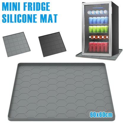 Mini Fridge & Appliance Silicone Mat 60x60cm – Non-Slip Drip Pan with Raised Edges for Floor Protection