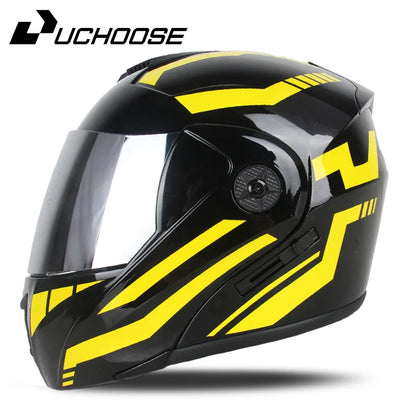 2024 Unisex Modular Motorcycle Helmet – Full Face Flip-Up Dual Lens Racing Helmet for Men & Women