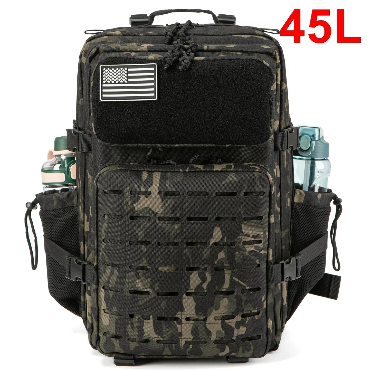 25L/45L Tactical Backpack for Men & Women – Outdoor Hiking Molle Daypack, School & Gym Rucksack with Dual Cup Holders