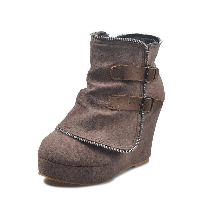 Women's Chunky Ankle Boots - Warm Retro Handmade Fashion Winter Boots