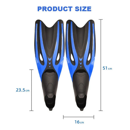 Professional Adult Swimming & Diving Fins – Flexible Non-Slip TPR Rubber Snorkeling Flippers for Water Sports & Beach