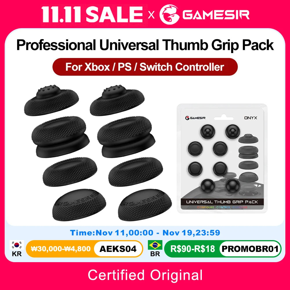 GameSir Colorful Silicone Thumb Grip Caps – Joysticks for GameSir, Xbox One/Series, Switch Pro, PS4 & PS5 Controllers