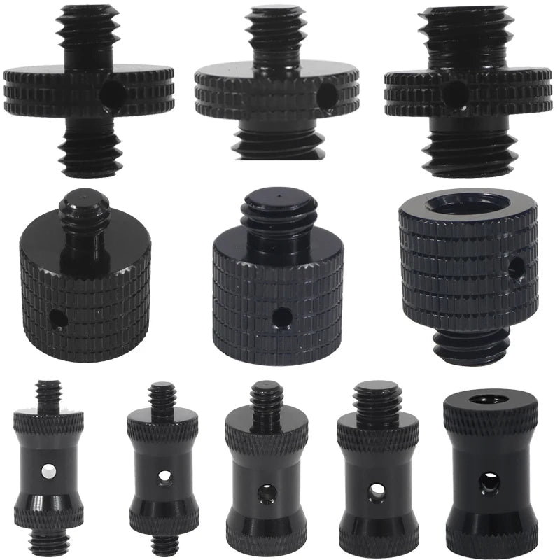 Reinforced Camera Screw Adapter - 1/4 to 3/8 Inch Male Female Thread Converter for Tripod Monopod Ball Head Light Bike Mount