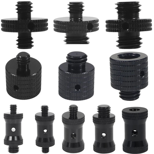 Reinforced Camera Screw Adapter - 1/4 to 3/8 Inch Male Female Thread Converter for Tripod Monopod Ball Head Light Bike Mount