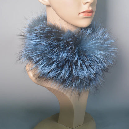 2025 Real Fox Fur Scarf and Headband – Luxury Winter Neck Warmer for Women, 100% Natural Fur, Elastic Ring Muffler
