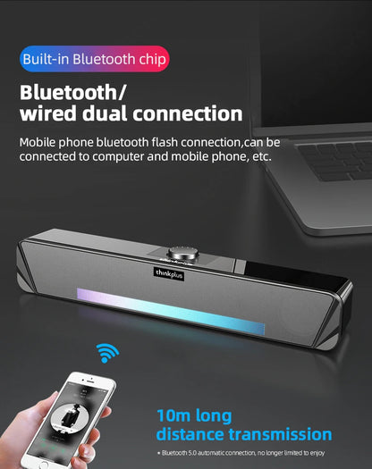 Lenovo TS33 Bluetooth 5.0 Speaker - Original Desk Subwoofer with AUX, Surround Sound for Home & Movies