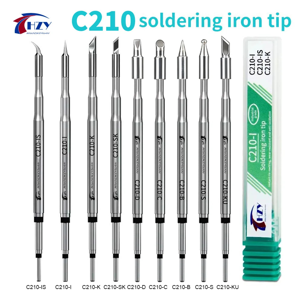 HZY C210 Series Soldering Iron Tips - Replacement Welding Heads for JBC, Sugon T26 & T3602 Stations
