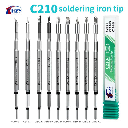 HZY C210 Series Soldering Iron Tips - Replacement Welding Heads for JBC, Sugon T26 & T3602 Stations