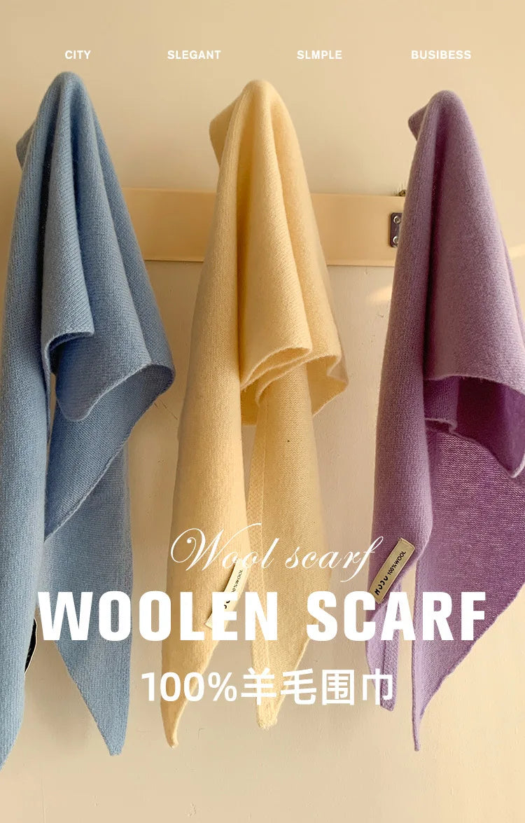 Women’s Wool Triangle Scarf – Multi-Functional Knitted Headscarf
