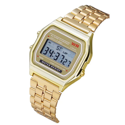 F91W Steel Strap Watch | Multifunction LED Digital Sports Wrist Watch for Men & Women | Business & Electronic Clock