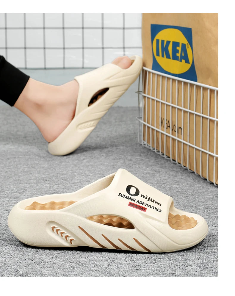 2024 Men’s Massage Slippers – Comfortable Indoor/Outdoor Slides & Beach Sandals, Sizes 38-47