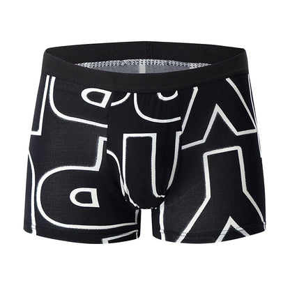 4-Piece Men's Fashion Boxer Shorts – European & American Size, Comfortable & Breathable Plus Size with Elastic Waist