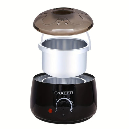 [EU Plug] 200ml Black Wax Melting Machine – 200g Wax Beans Set for Hair Removal & Wax Therapy Heating