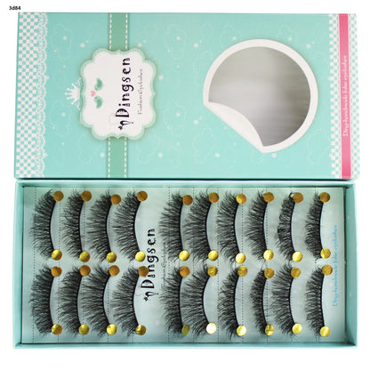DINGSEN 10 Pairs Handmade Eyelash Fans – Individual False Lashes for Beauty & Makeup, Factory Price