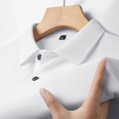 Men's 100% Cotton Polo Shirt - Breathable Summer Golf & Business Casual Tee with Silk-Like Finish