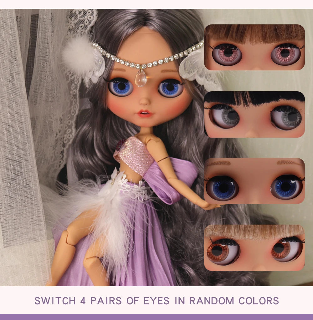 ICY DBS Blyth Doll – 1/6 Joint Body BJD Anime Girl with Tan Skin, Matte Face & Pouting Mouth OOAK OB24