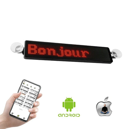 Advertising Programmable LED Message Board - DIY Scrolling Text Display for Car Rear Windows, Cafes, Bars, and Store Signs
