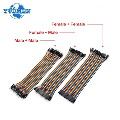 20Pin Jumper Wire Dupont Cable - 20cm Male to Male, Female to Male & Female to Female for Arduino DIY Electronics