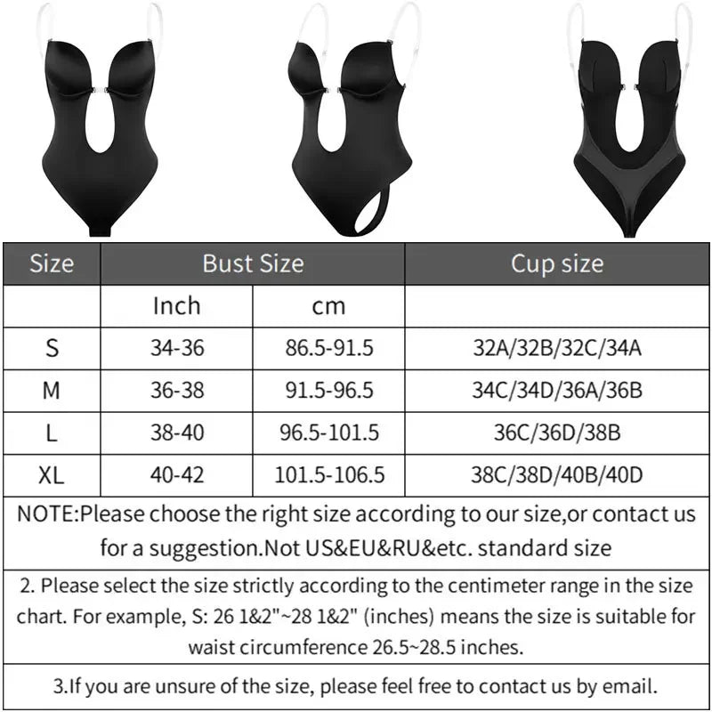 Women’s Full Body Shaper Bodysuit – Backless Thong, Invisible Tummy Control Shapewear for Slimming & Contour
