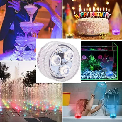 3LED RGB Submersible Underwater Night Lamp – Battery Operated Pool, Garden, Wedding & Party Light for Vases & Bowls
