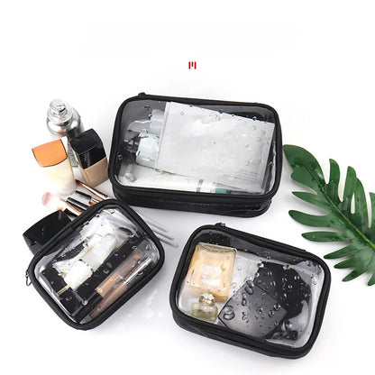 Waterproof Clear PVC Makeup Bag – Travel Cosmetic Organizer Pouch for Women & Men, Toiletry & Brush Storage Case