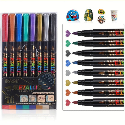 8-Pack Temporary Tattoo Pens – Liquid Ink for Body Art, Parties & Celebrations