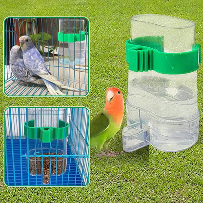 Automatic Bird Water Dispenser - Transparent Cage Drinking Feeder for Budgies, Cockatiels, Lovebirds & Canaries