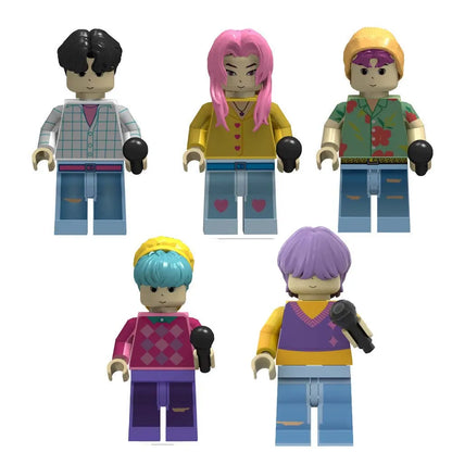 WM6228 K-Pop Demon Hunters Mini Building Blocks — Kawaii Cartoon Action Figure Assembly Toy