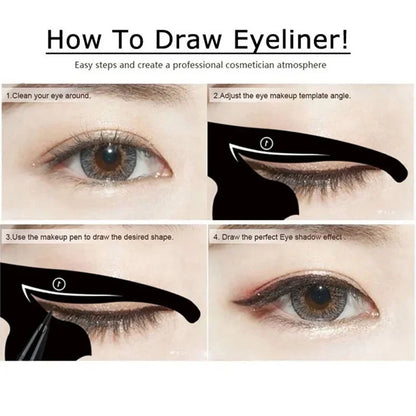 2pcs Cat-Eye Eyeliner Stencil Set – Eyeliner Stamp Templates for Precise Makeup Application