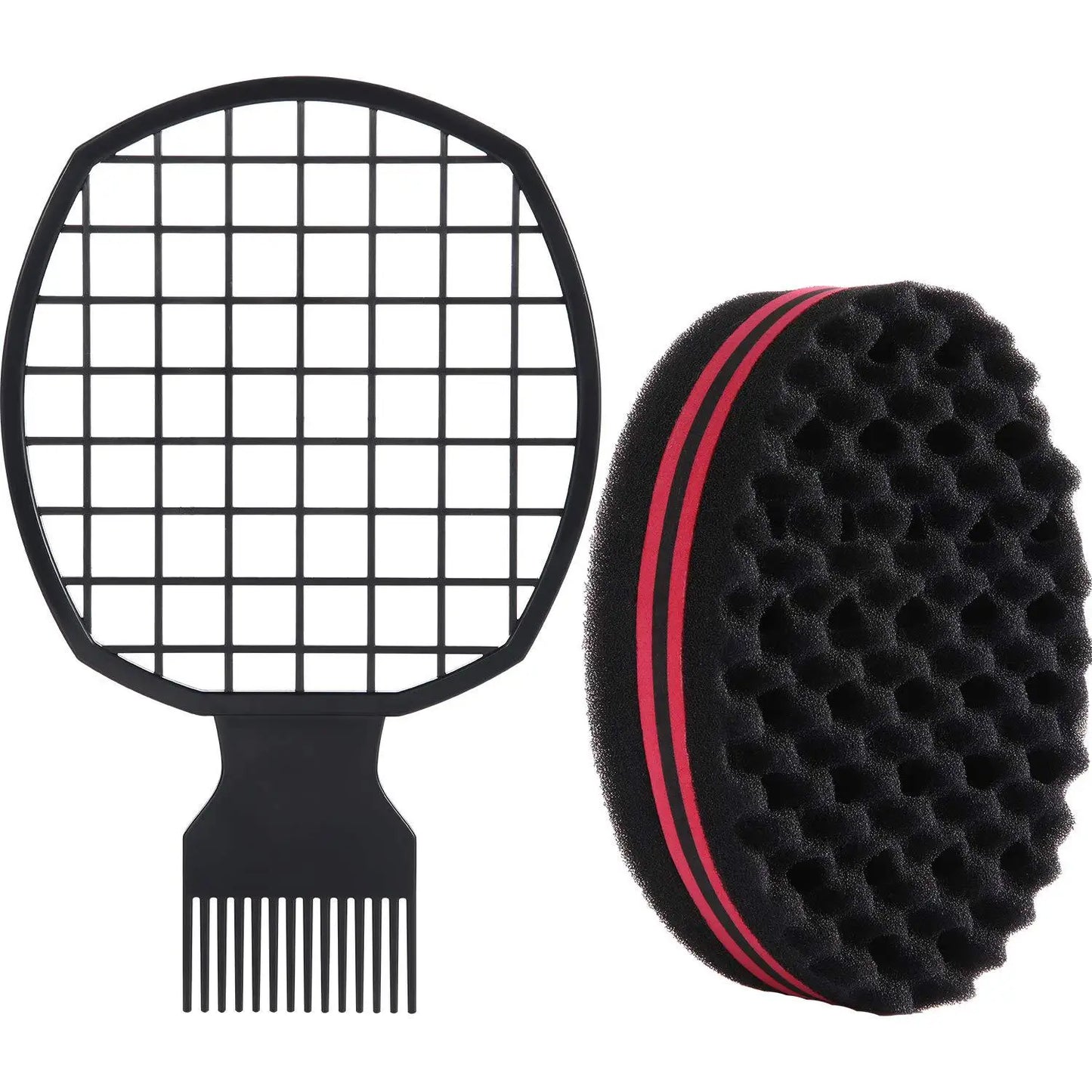Men's Barber Hair Braider Set – Twist Sponge Gloves & Fork Comb for African Hair Styling & Salon Tools